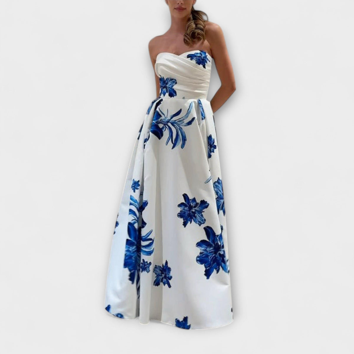 Floral Off-Shoulder Prom Dress