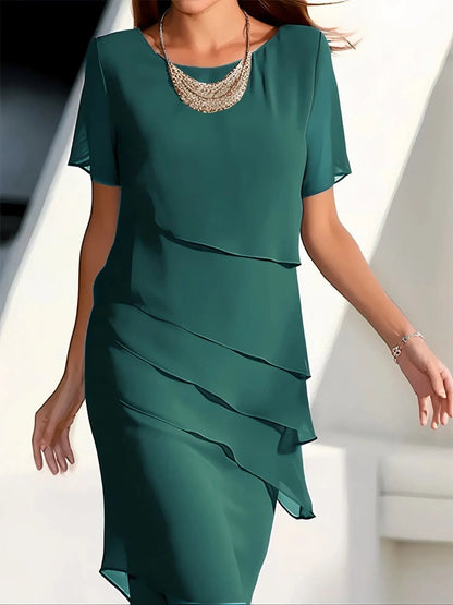 Flowing Tiered Chiffon Dress for Women – Elegant Wedding Guest & Summer Style 2