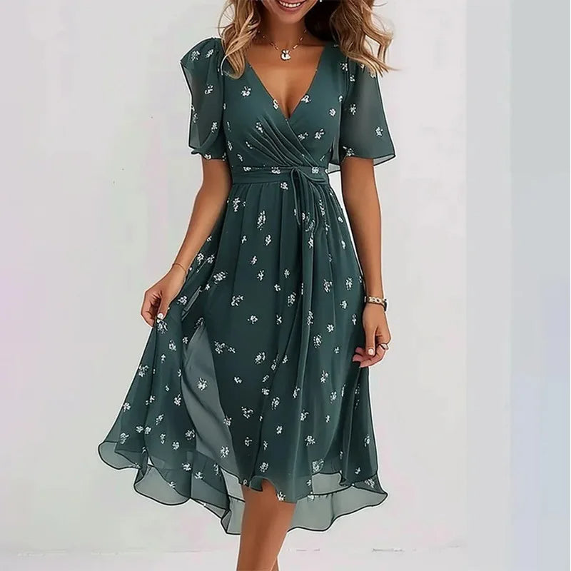 Flowy Floral Summer Dress (Knee-Length) 5