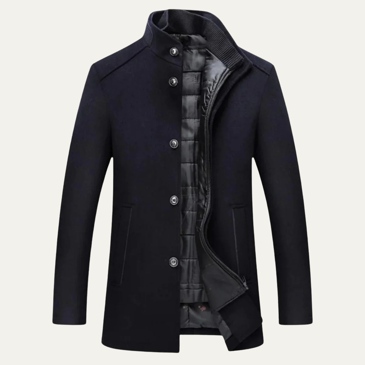 Men's Tailored Trench Coat Slim Fit Long Line Overcoat 8