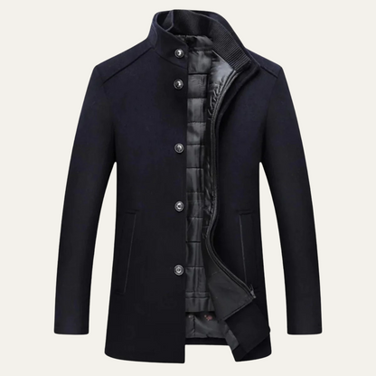 Men's Tailored Trench Coat Slim Fit Long Line Overcoat 8