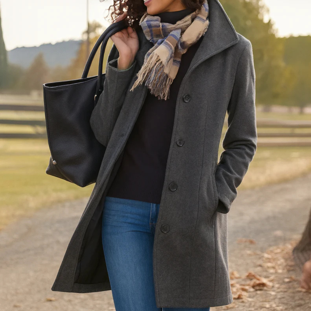 Women's Heritage Coat Button Front Straight Cut Overcoat 2