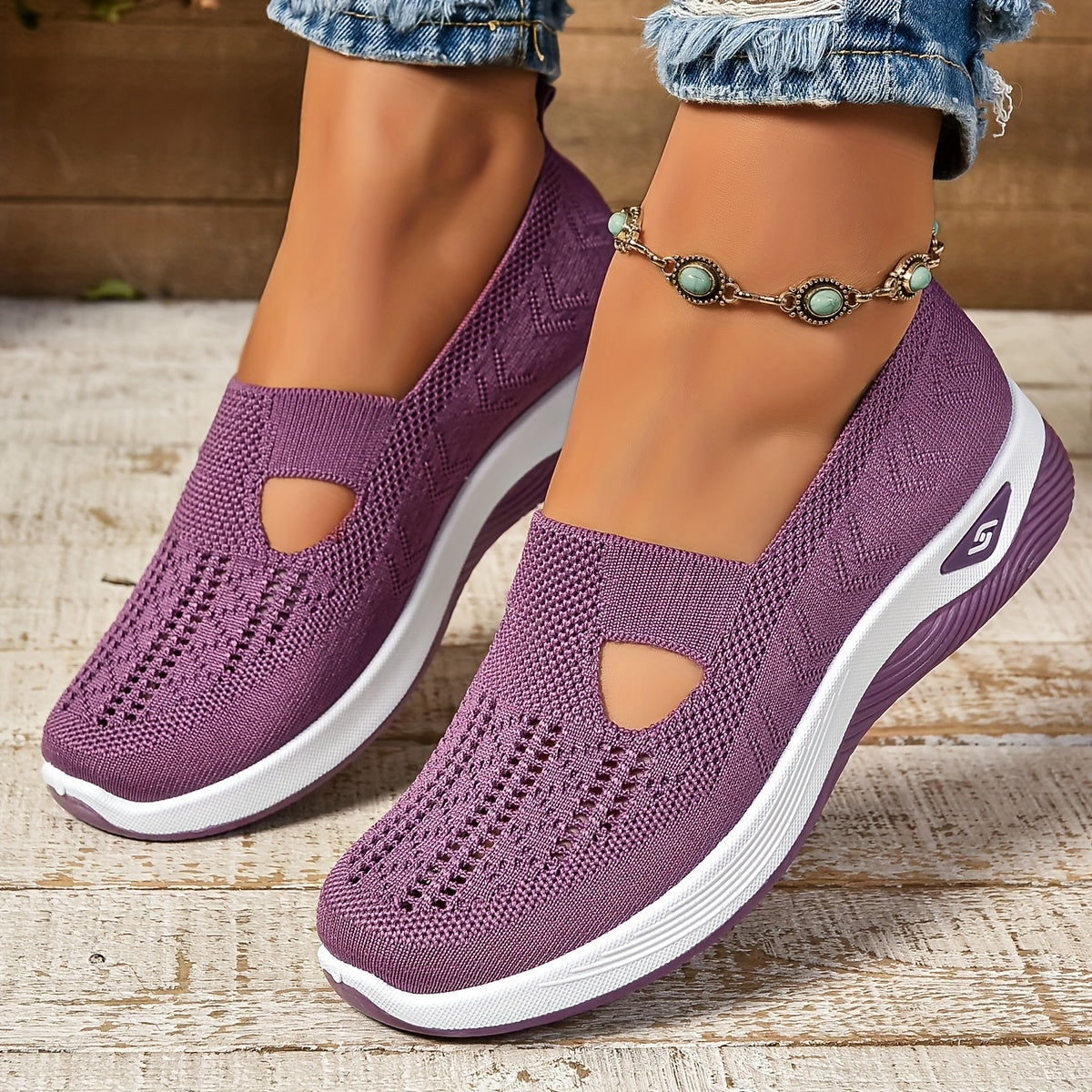 Women's Slip On Shoes Ergonomic Cushioned Comfort Trainers 5