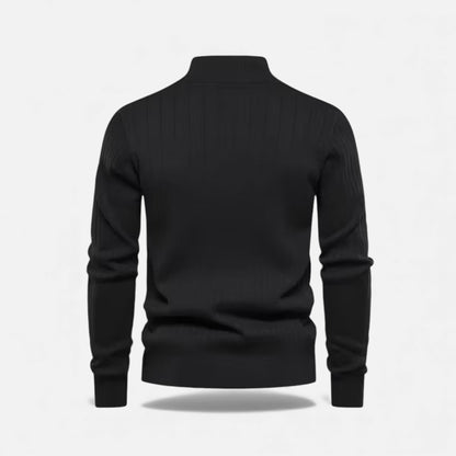 Men's Zip Up Knit Jumper Thermal Sweater Flexible Fit 4