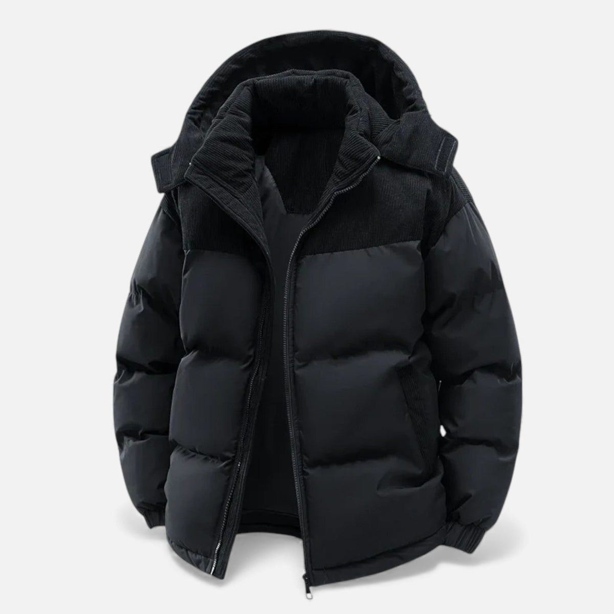 Men's Insulated Winter Jacket Removable Hood Stand Collar 10