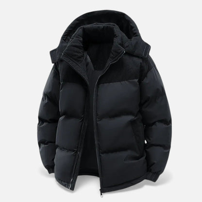 Men's Insulated Winter Jacket Removable Hood Stand Collar 10