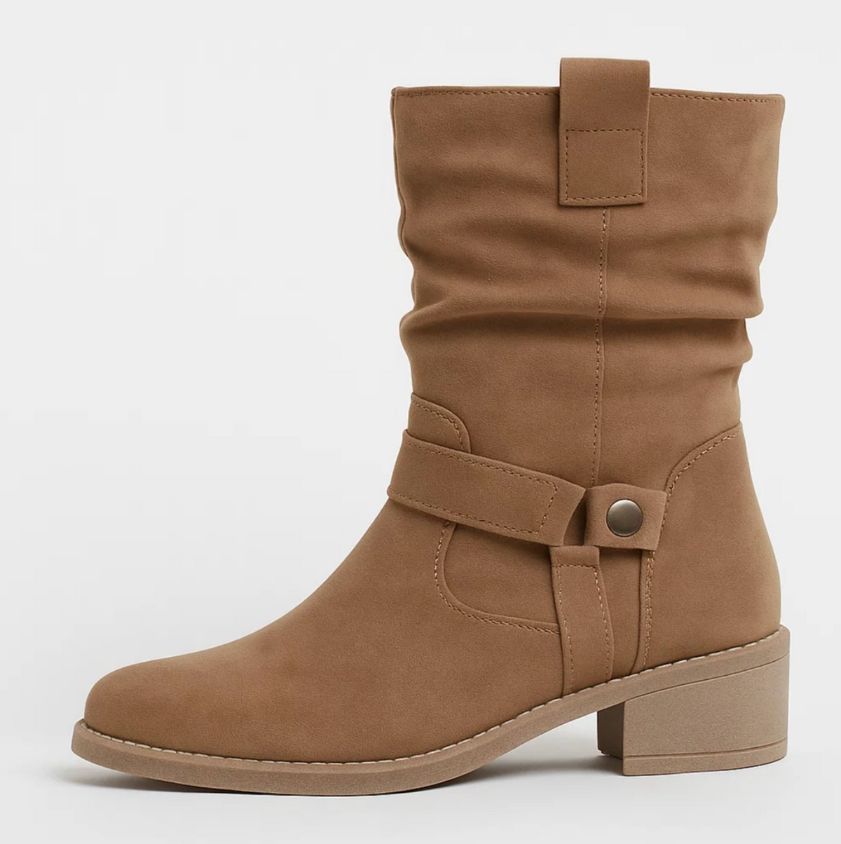 Women's Low Heel Ankle Boots Side Zip Booties Minimalist Design 7
