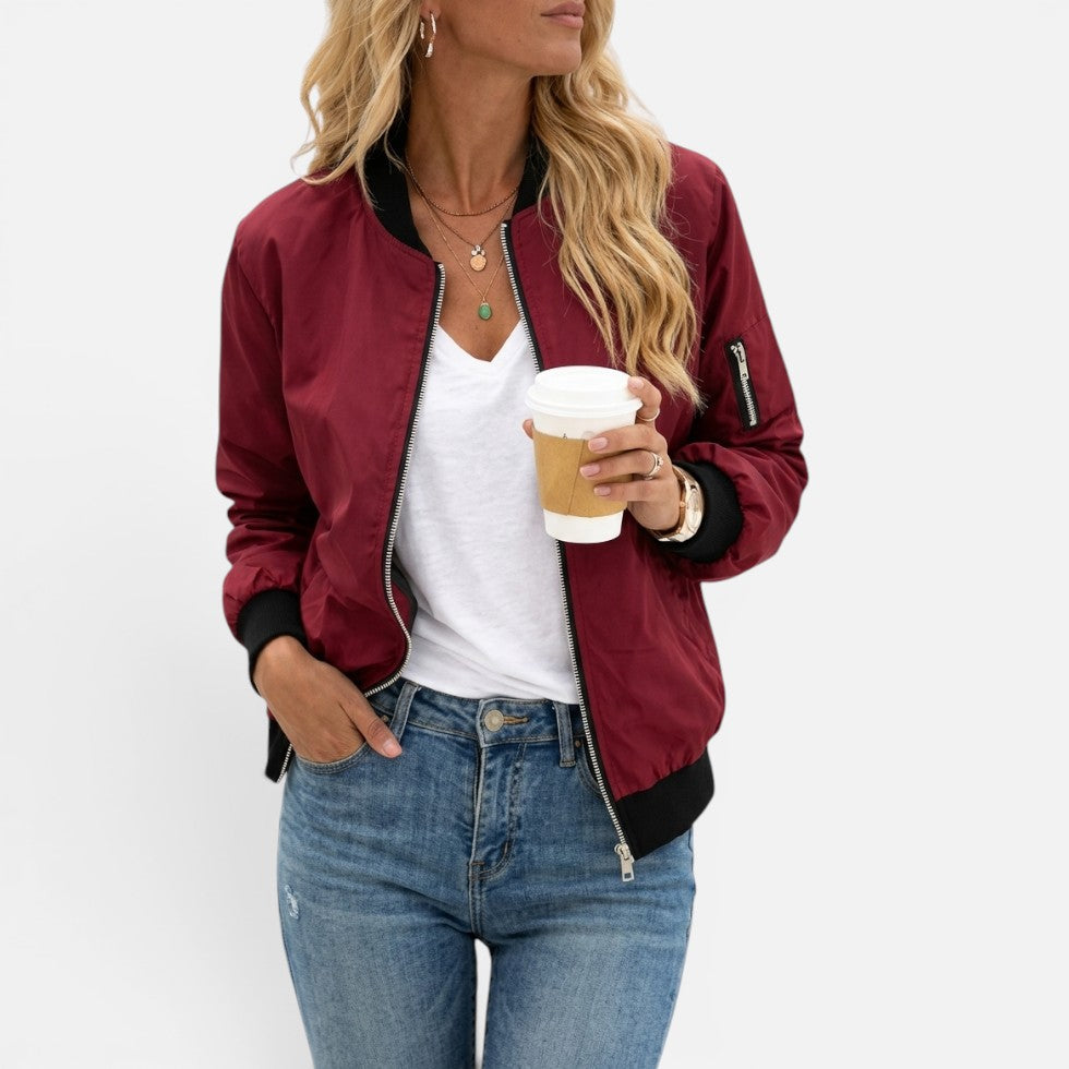 Women's Bomber Jacket | Zip Front & Lightweight 2