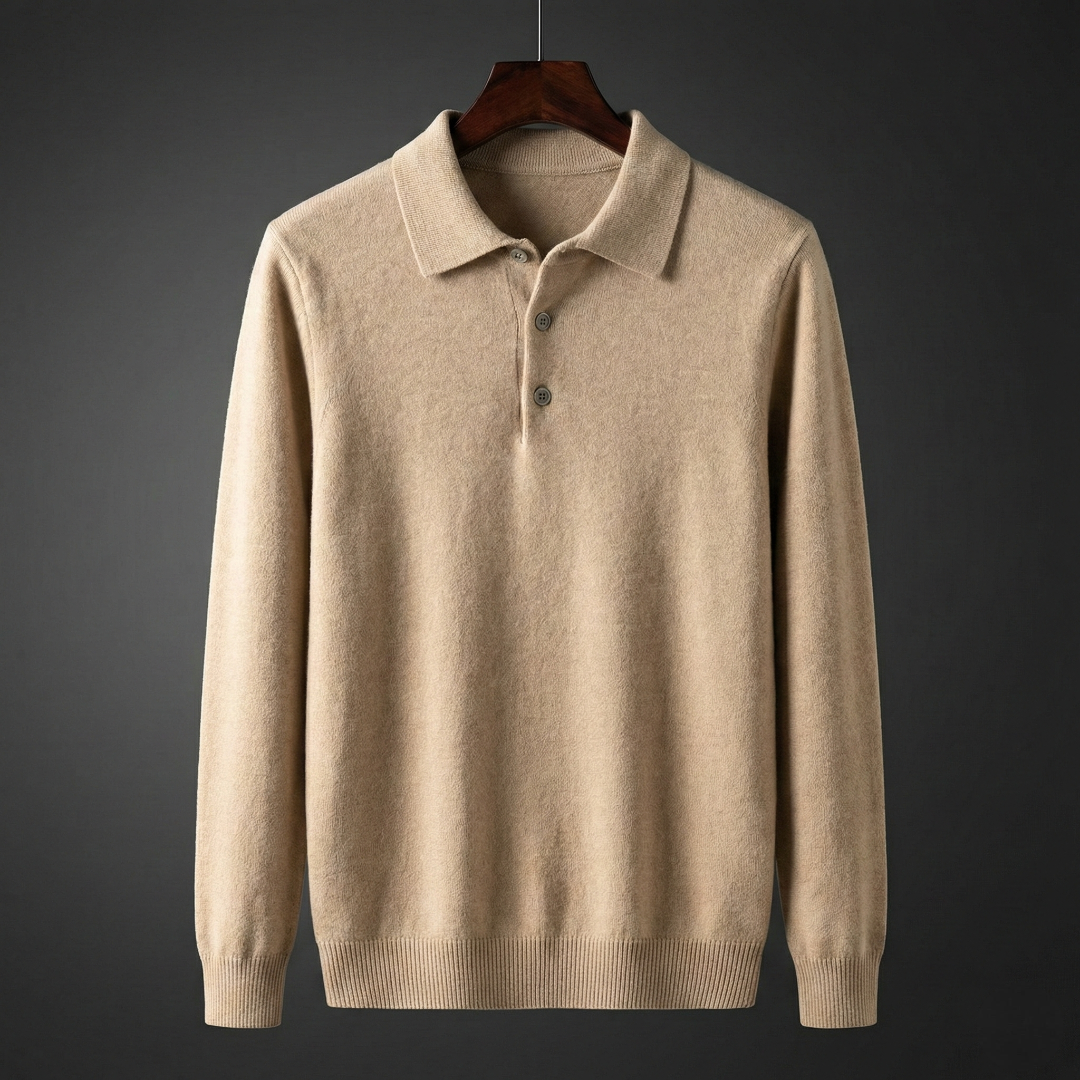 Men's Polo Sweater | Tailored Collar & Ribbed Trims 8