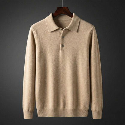 Men's Polo Sweater | Tailored Collar & Ribbed Trims 8