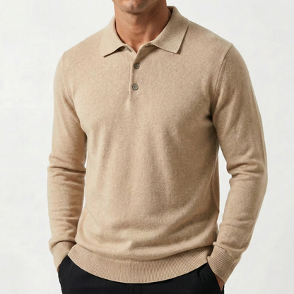 Men's Polo Sweater | Tailored Collar & Ribbed Trims 6