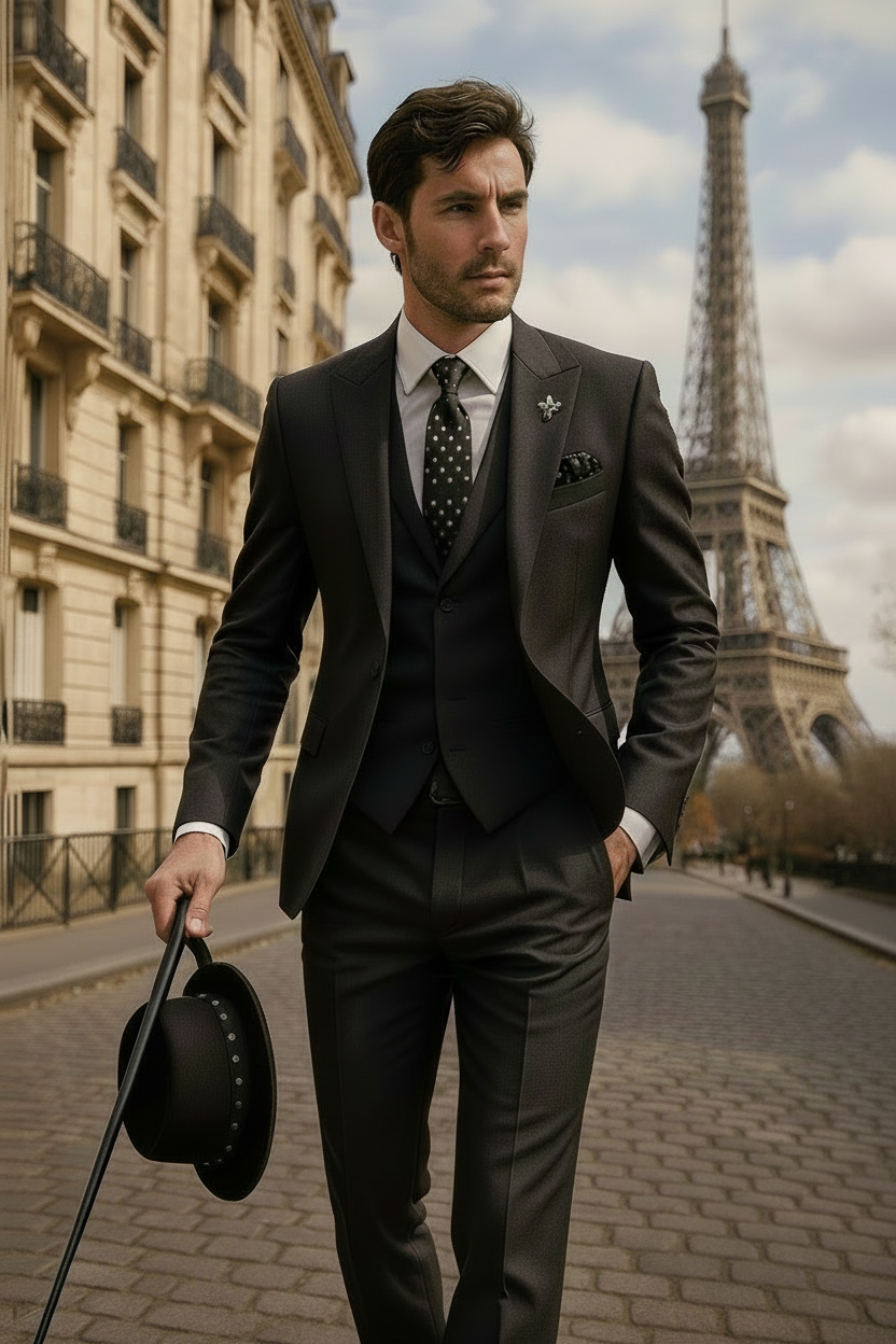 Men’s Slim Fit 3-Piece Suit Set for Formal Occasions
