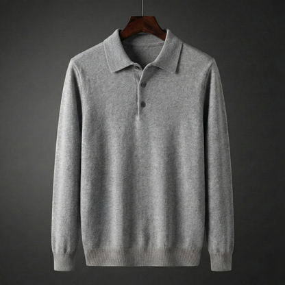 Men's Polo Sweater | Tailored Collar & Ribbed Trims 7
