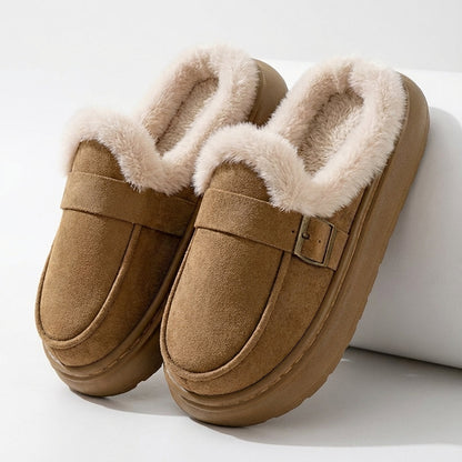 Women's Fur Slippers Cushioned Sole Slip On Warm Shoes 3