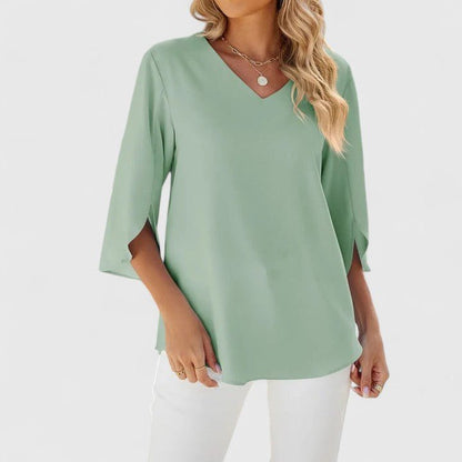Grace | Women Ruffle V-Neck Chiffon Blouse 7