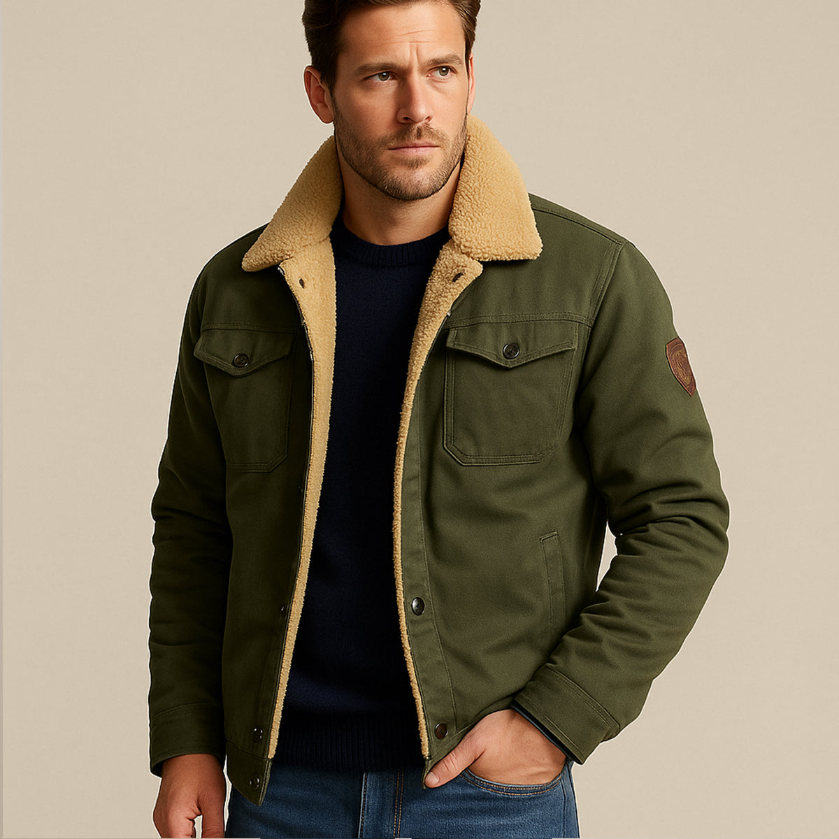Fleece Lined Winter Coat for Men