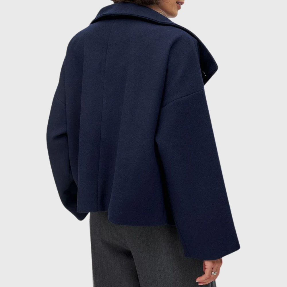 Women's Double Breasted Short Coat Lightly Lined Tailored Fit 7