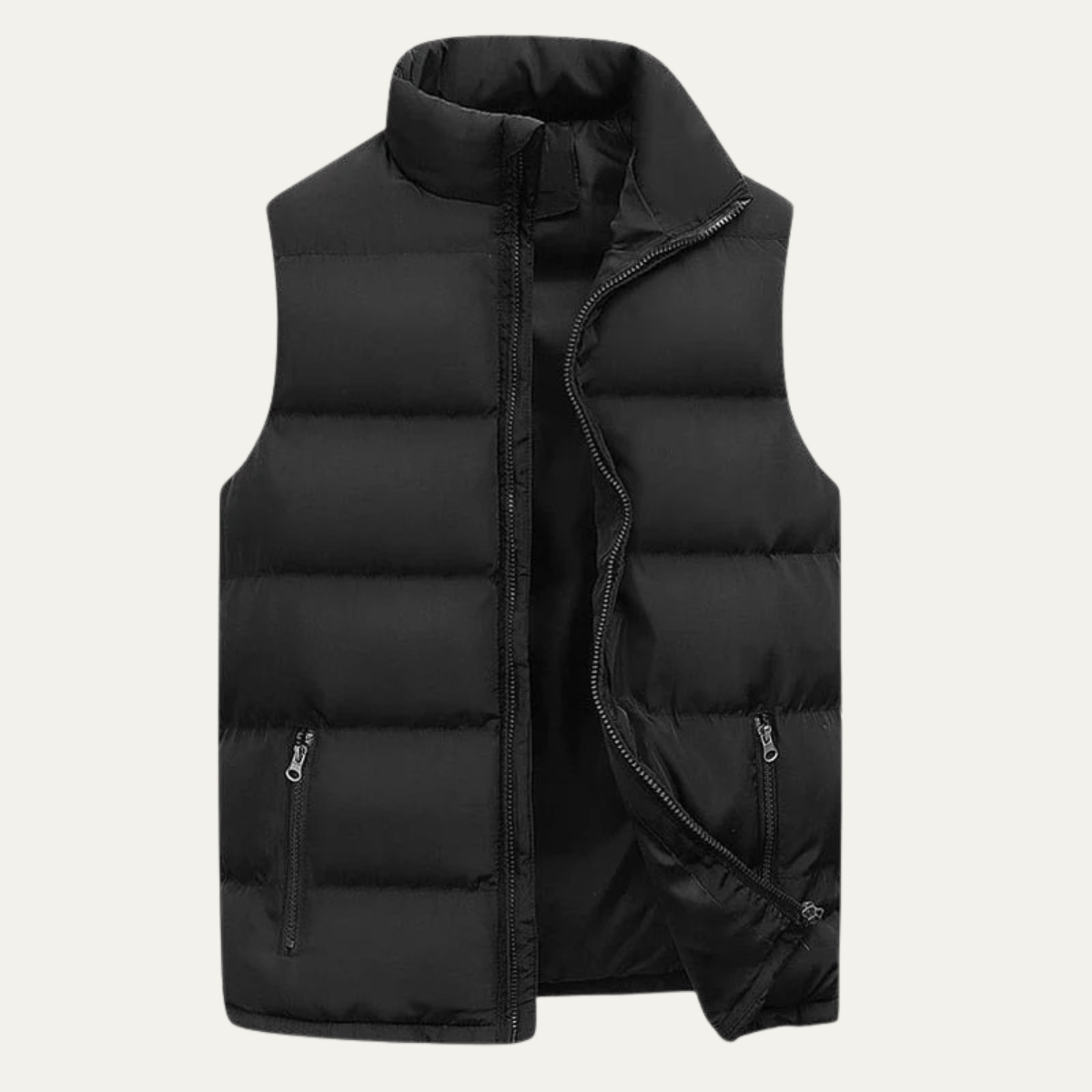 Men's Quilted Puffer Vest Slim Fit Zip Up Gilet Pockets 1