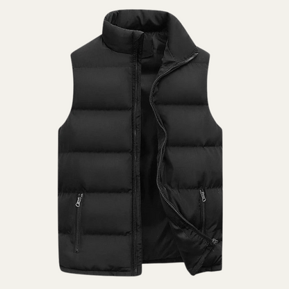 Men's Quilted Puffer Vest Slim Fit Zip Up Gilet Pockets 1