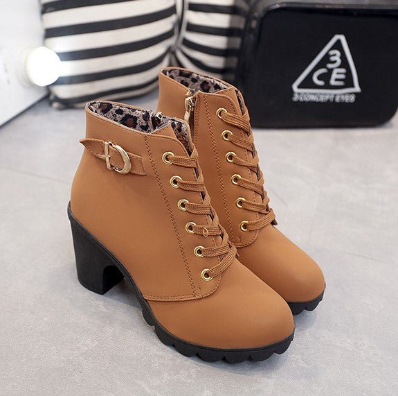 Hazel - Stylish Lace-Up Ankle Boots for Any Occasion