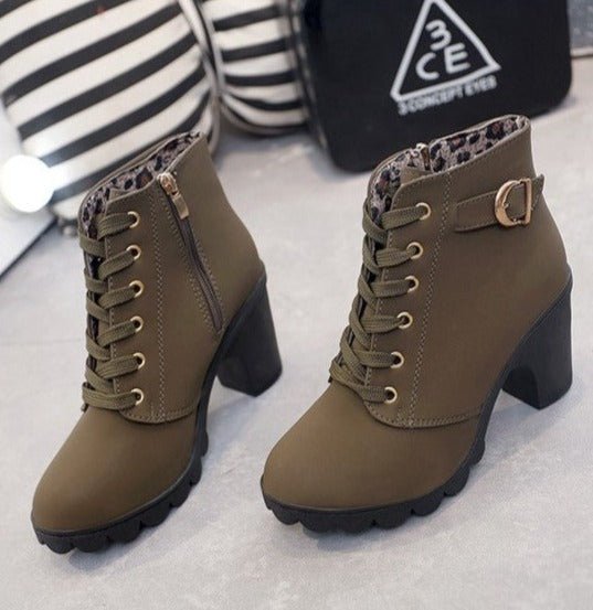Hazel - Stylish Lace-Up Ankle Boots for Any Occasion