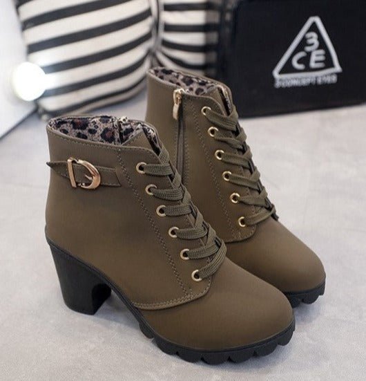 Hazel - Stylish Lace-Up Ankle Boots for Any Occasion