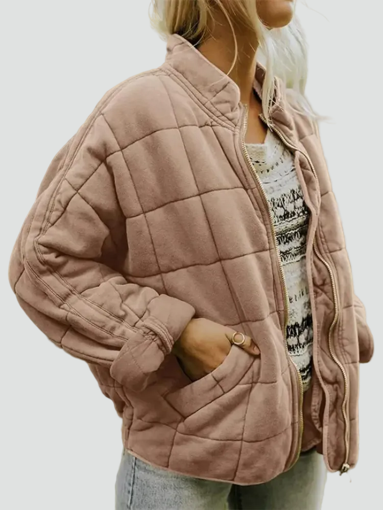 Women's Quilted Bomber Jacket | Casual Everyday Comfort 2