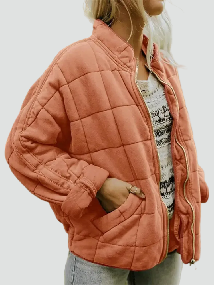 Women's Quilted Bomber Jacket | Casual Everyday Comfort 4