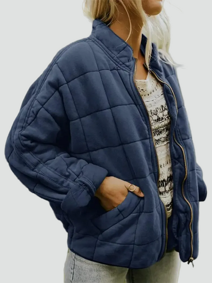 Women's Quilted Bomber Jacket | Casual Everyday Comfort 9