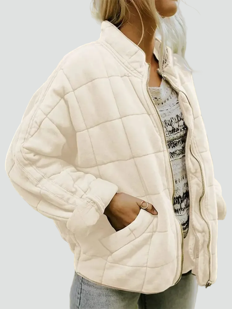 Women's Quilted Bomber Jacket | Casual Everyday Comfort 6