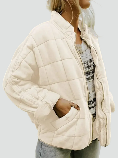 Women's Quilted Bomber Jacket | Casual Everyday Comfort 6