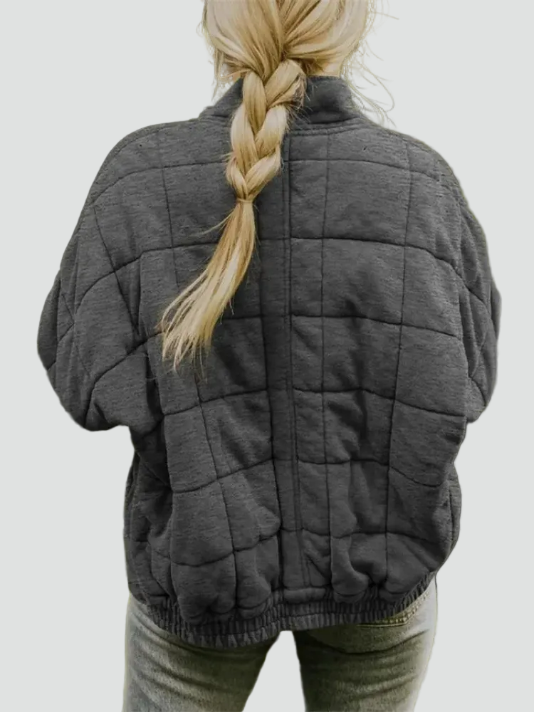 Women's Quilted Bomber Jacket | Casual Everyday Comfort 7