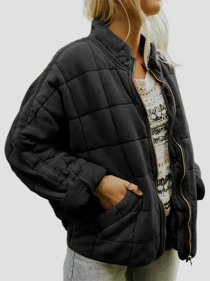 Women's Quilted Bomber Jacket | Casual Everyday Comfort 8