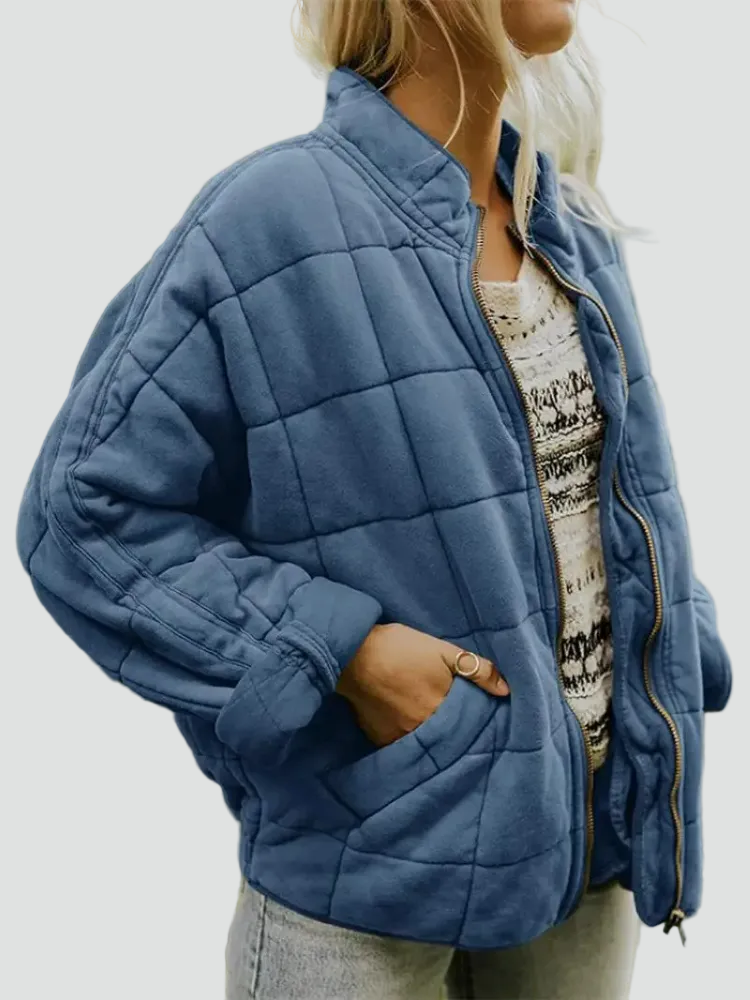 Women's Quilted Bomber Jacket | Casual Everyday Comfort 5