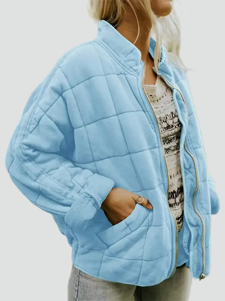 Women's Quilted Bomber Jacket | Casual Everyday Comfort 10
