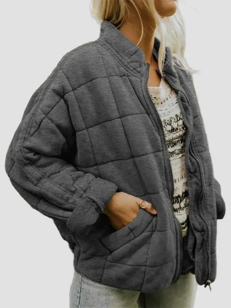 Women's Quilted Bomber Jacket | Casual Everyday Comfort 1