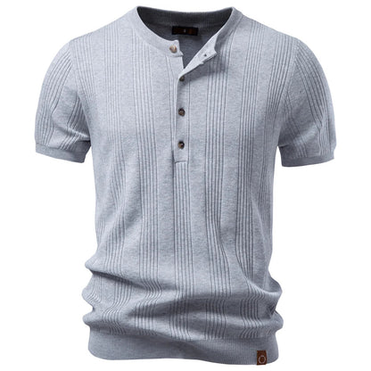 Men's Henley Shirt | Ribbed Knit Design