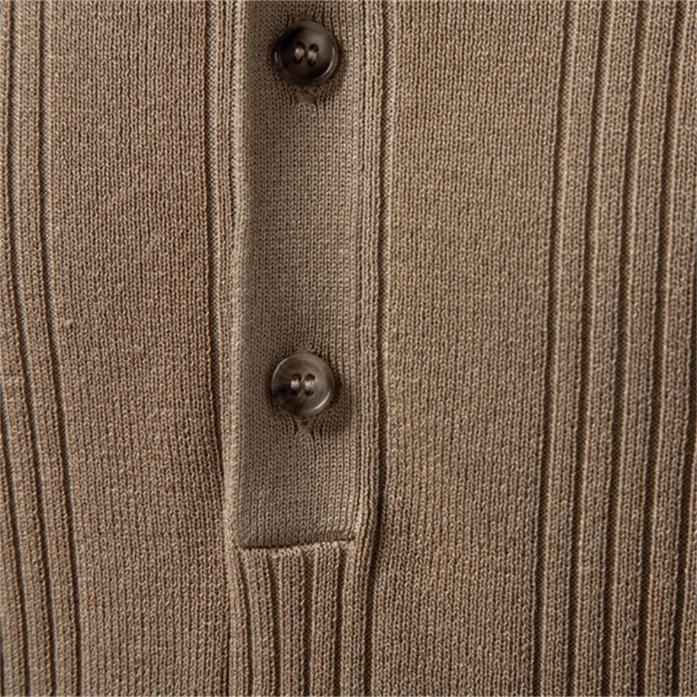 Men's Henley Shirt | Ribbed Knit Design