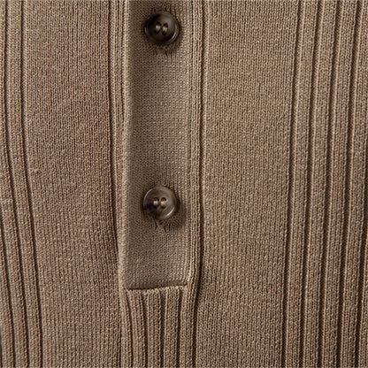 Men's Henley Shirt | Ribbed Knit Design