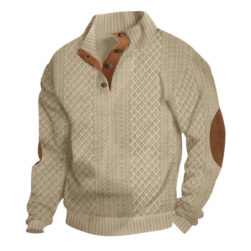 Men's Jacquard Jumper | Classic O-Neck & Relaxed Fit 1