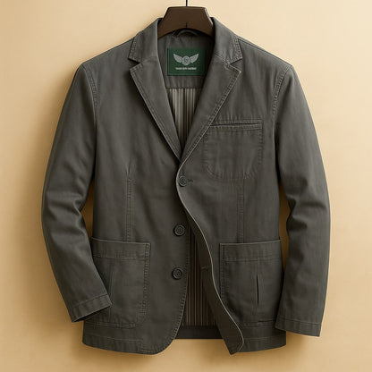 Men's Utility Blazer Structured Notched Lapel Jacket 2