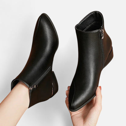 Women's Pointed Toe Ankle Boots Side Zip Cushioned Insole 10