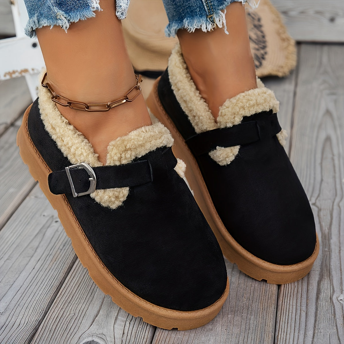 Women's Ankle Boots Warm Lining Non Slip Sole Strap 5