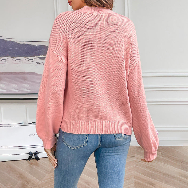 Women's Knitted Cardigan | Floral Print Design 15
