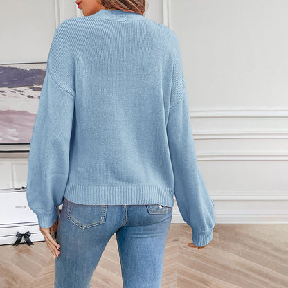 Women's Knitted Cardigan | Floral Print Design 3