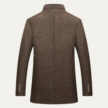 Men's Tailored Trench Coat Slim Fit Long Line Overcoat 3