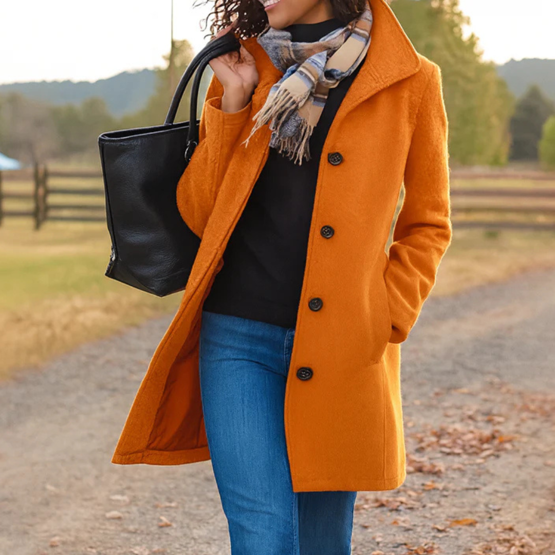 Women's Heritage Coat Button Front Straight Cut Overcoat 7