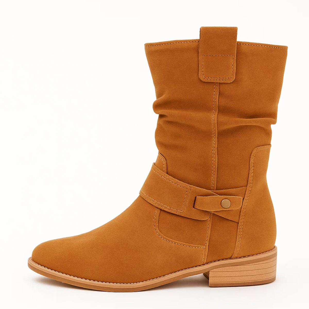 Women's Low Heel Ankle Boots Side Zip Booties Minimalist Design 4