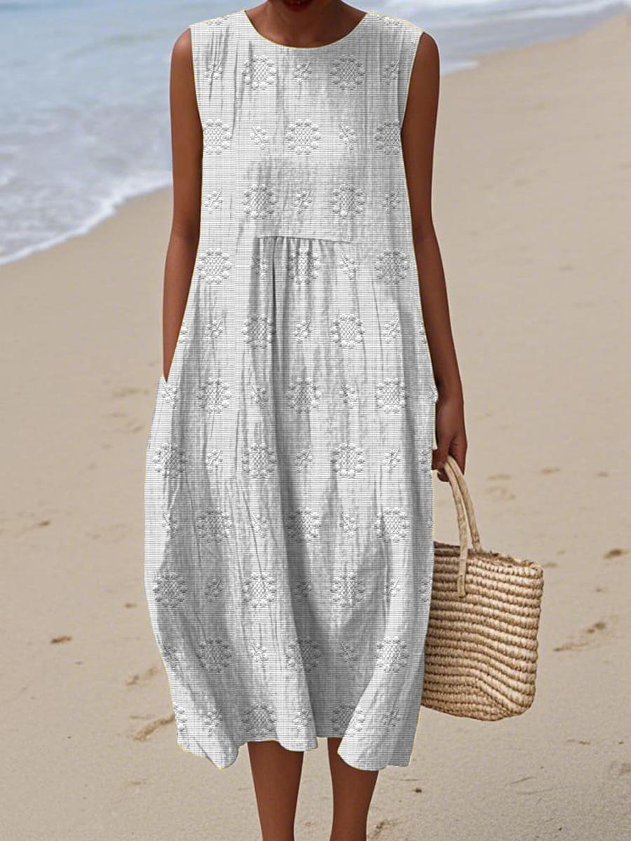 Ivy - Elegant Sleeveless Cotton Dress with Pockets 3