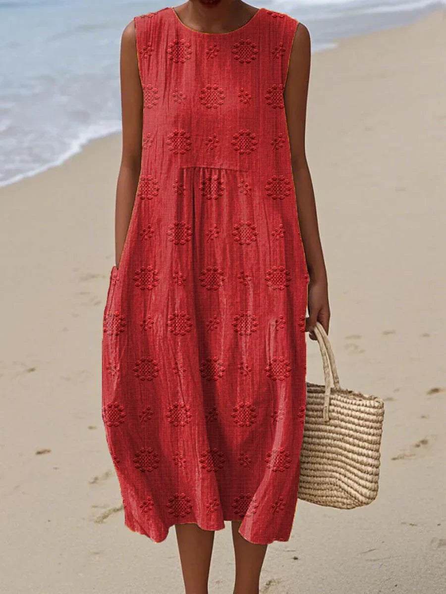 Ivy - Elegant Sleeveless Cotton Dress with Pockets 4